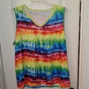 Vibrant Tie-Dye Sleeveless Top